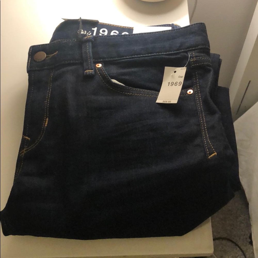 Dark blue denim jeans